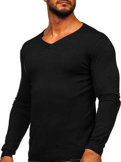 Men's V-neck Sweater Black Bolf MMB601