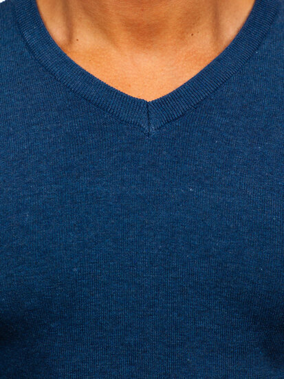 Men’s V-neck Sweater Blue Bolf H2405