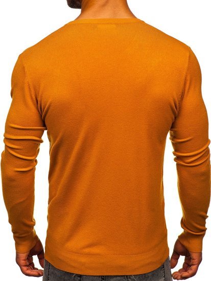 Men's V-neck Sweater Camel Bolf YY03