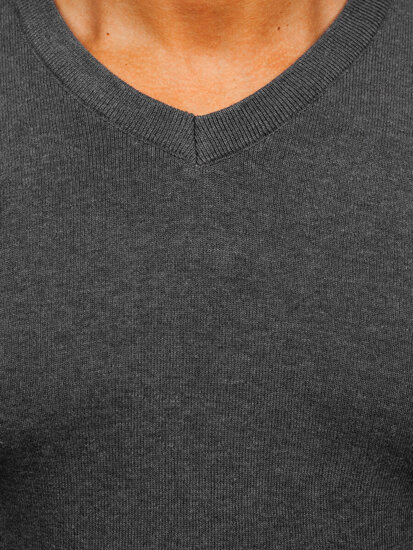 Men’s V-neck Sweater Graphite Bolf H2405