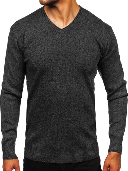 Men’s V-neck Sweater Graphite Bolf S8725