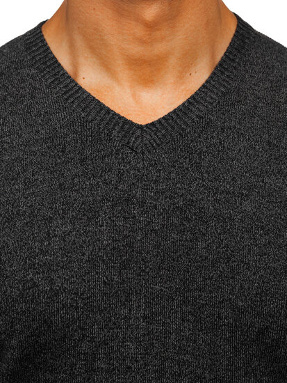 Men’s V-neck Sweater Graphite Bolf S8725