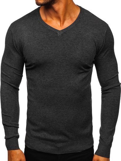 Men's V-neck Sweater Graphite Bolf YY03