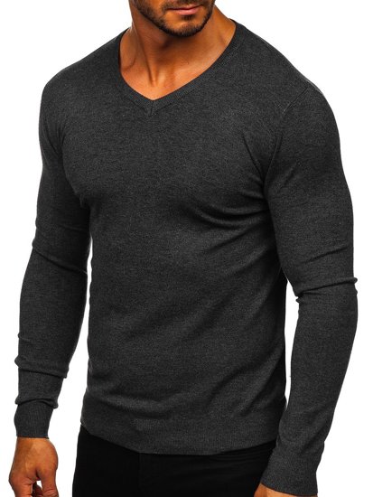 Men's V-neck Sweater Graphite Bolf YY03