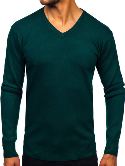 Men’s V-neck Sweater Green Bolf S8725