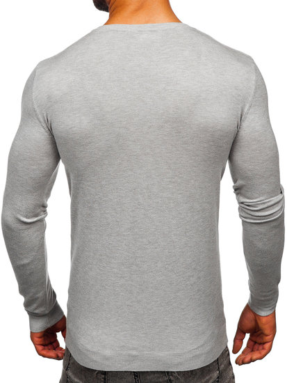 Men's V-neck Sweater Grey Bolf MMB601