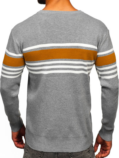 Men's V-neck Sweater Grey Bolf S8536