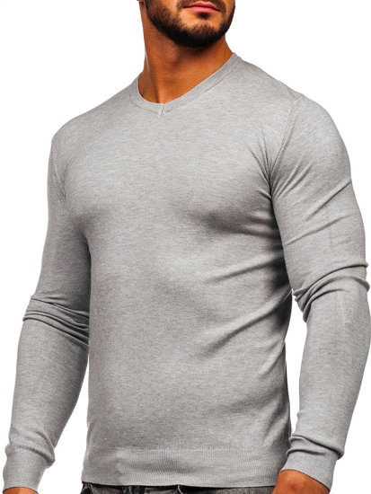 Men's V-neck Sweater Heathered Bolf YY03