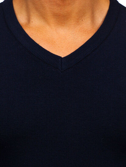 Men’s V-neck Sweater Navy Blue Bolf H2405