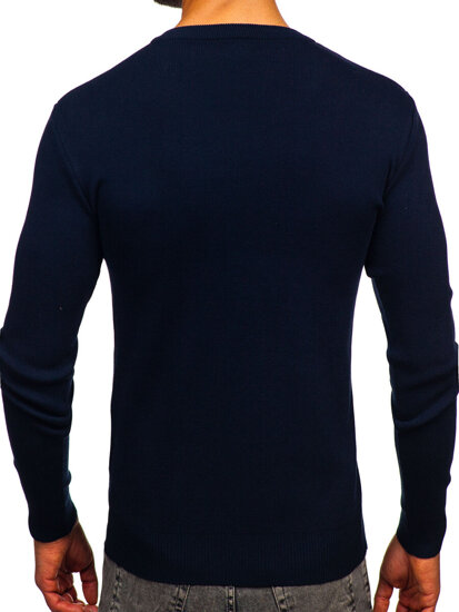 Men’s V-neck Sweater Navy Blue Bolf H2405