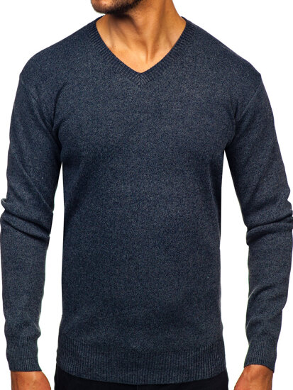 Men’s V-neck Sweater Navy Blue Bolf S8725