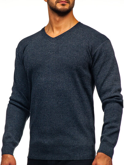 Men’s V-neck Sweater Navy Blue Bolf S8725