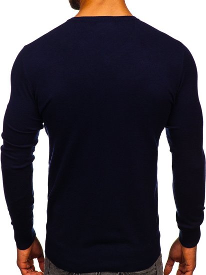 Men's V-neck Sweater Navy Blue Bolf YY03