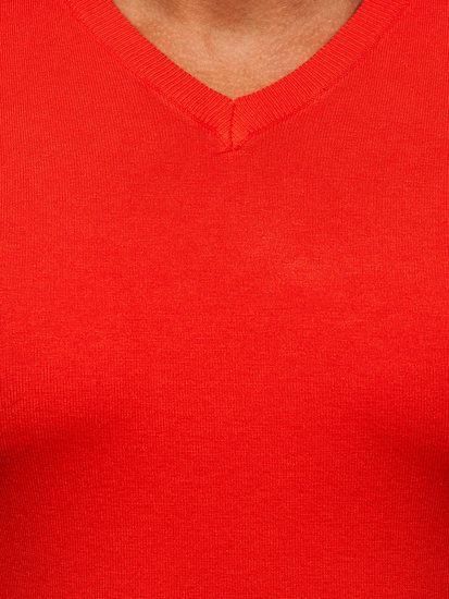 Men's V-neck Sweater Orange Bolf YY03