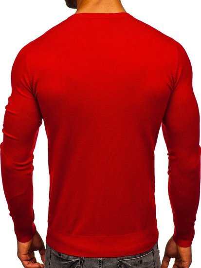 Men's V-neck Sweater Red Bolf YY03