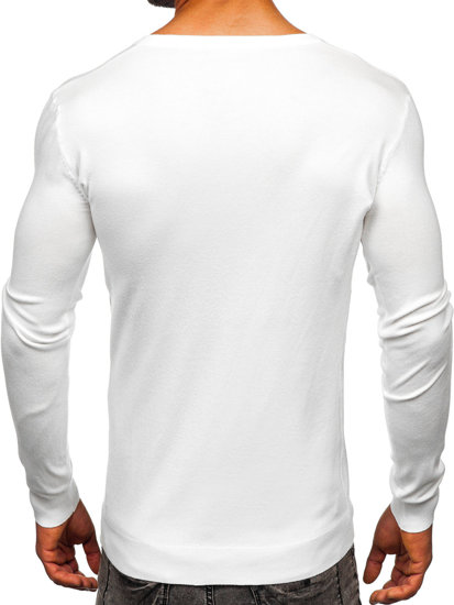 Men's V-neck Sweater White Bolf MMB601