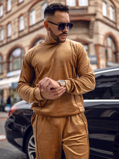 Men's Velour Tracksuit Camel Bolf 0001