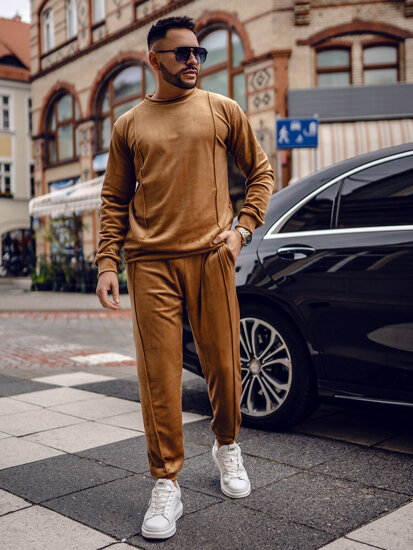 Men's Velour Tracksuit Camel Bolf 0001