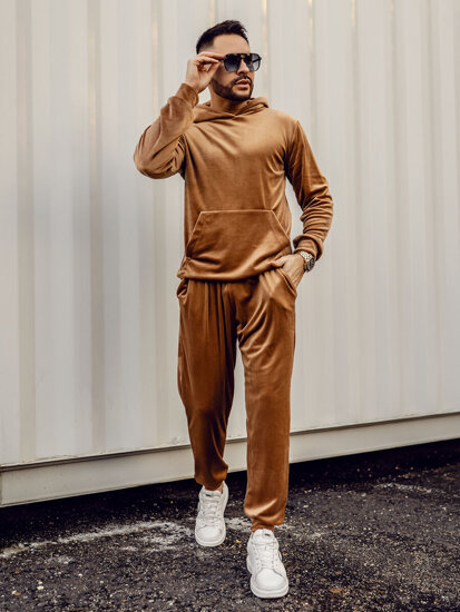 Men's Velour Tracksuit Camel Bolf 0002