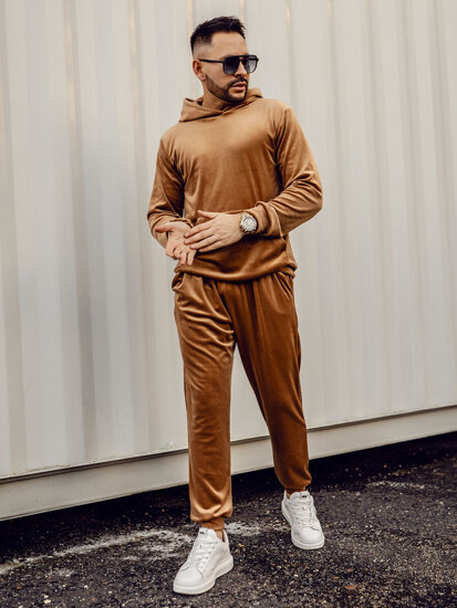 Men's Velour Tracksuit Camel Bolf 0002