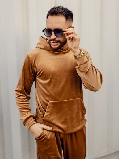 Men's Velour Tracksuit Camel Bolf 0002