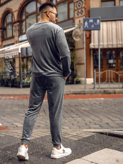 Men's Velour Tracksuit Grey Bolf 0001