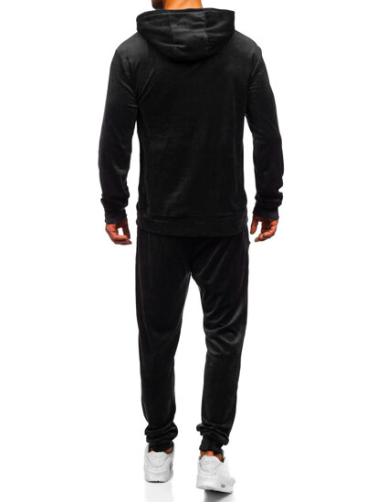 Men's Velour Tracksuit with hood Black Bolf 8C1171