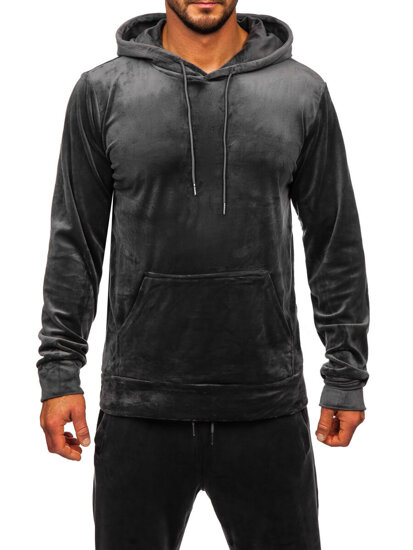 Men's Velour Tracksuit with hood Graphite Bolf 8C1171