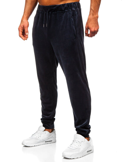 Men's Velour Tracksuit with hood Navy Blue Bolf 8C1171