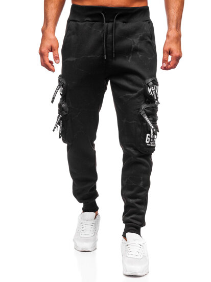 Men’s Warm Cargo Joggers Black Bolf HSS339