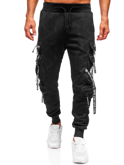 Men’s Warm Cargo Joggers Black Bolf HSS340