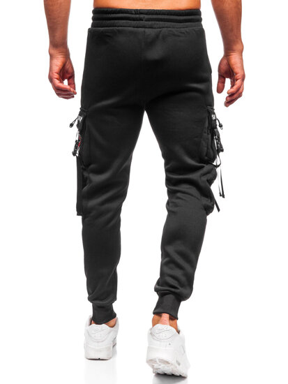 Men’s Warm Cargo Joggers Black Bolf HSS347