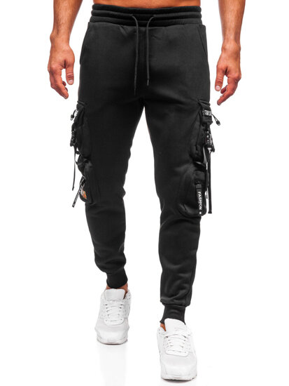 Men’s Warm Cargo Joggers Black Bolf HSS347