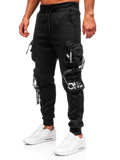 Men’s Warm Cargo Joggers Black Bolf HSS350