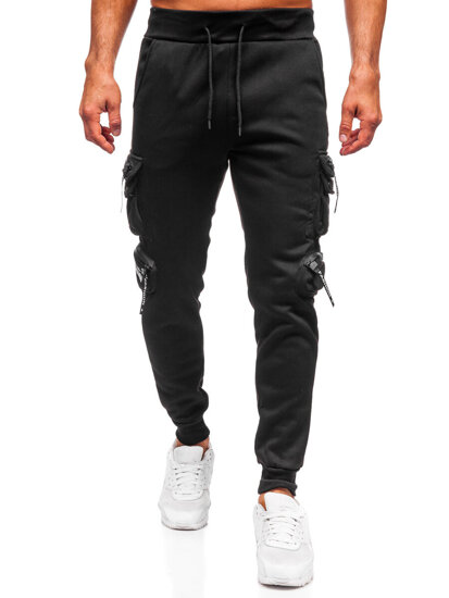 Men’s Warm Cargo Joggers Black Bolf HSS361