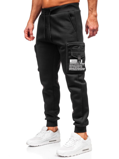 Men’s Warm Cargo Joggers Black Bolf K22