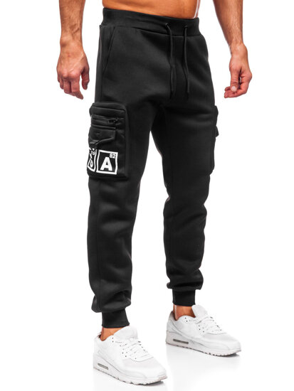 Men’s Warm Cargo Joggers Black Bolf K22