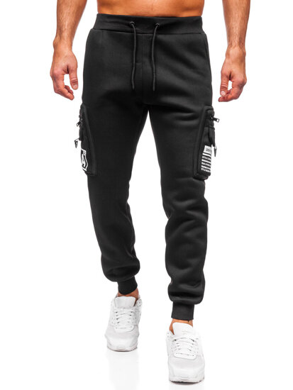 Men’s Warm Cargo Joggers Black Bolf K22