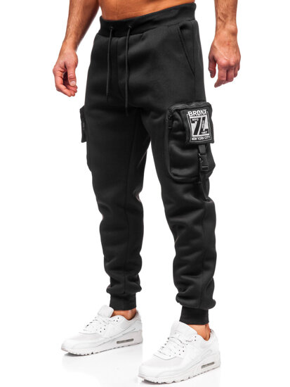 Men’s Warm Cargo Joggers Black Bolf K23