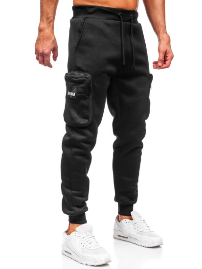 Men’s Warm Cargo Joggers Black Bolf K25