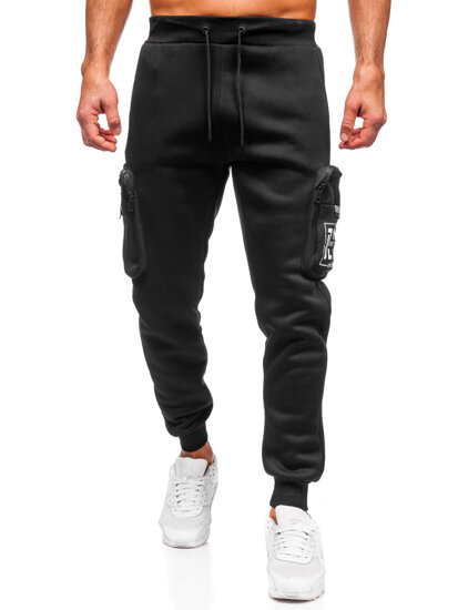 Men’s Warm Cargo Joggers Black Bolf K25