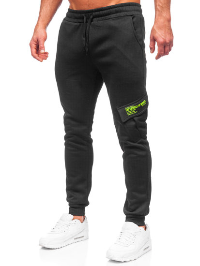 Men's Warm Cargo Sweatpants Black Bolf HW2173