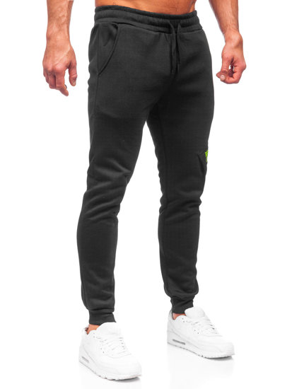 Men's Warm Cargo Sweatpants Black Bolf HW2173