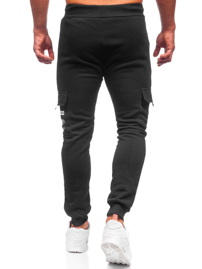 Men's Warm Cargo Sweatpants Black Bolf HW2207