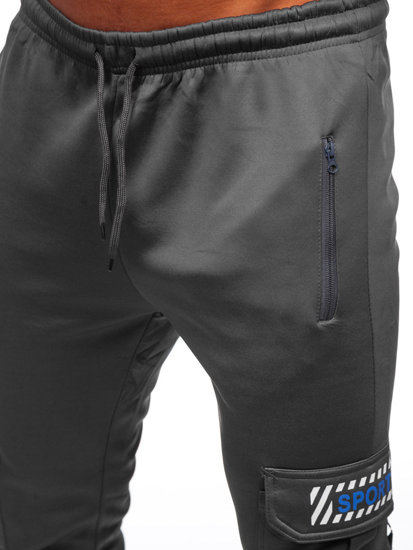 Men's Warm Cargo Sweatpants Graphite Bolf HW2206