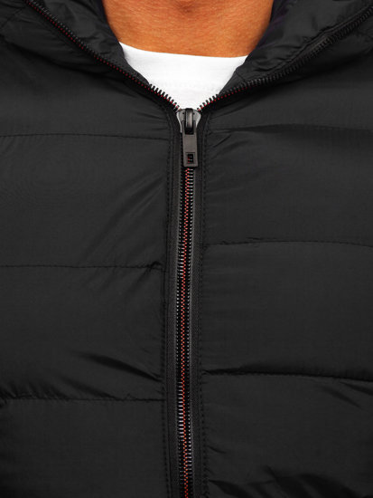 Men's Warm Quilted Gilet with Hood Black Bolf 7M805