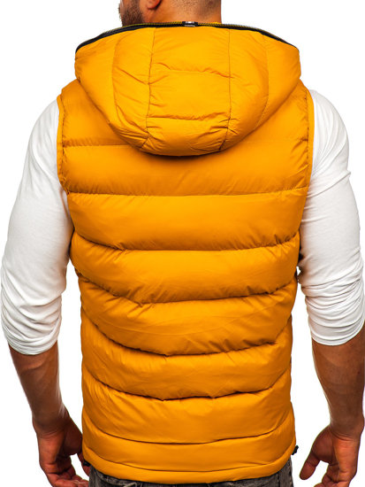 Men's Warm Quilted Gilet with Hood Camel Bolf 7M805