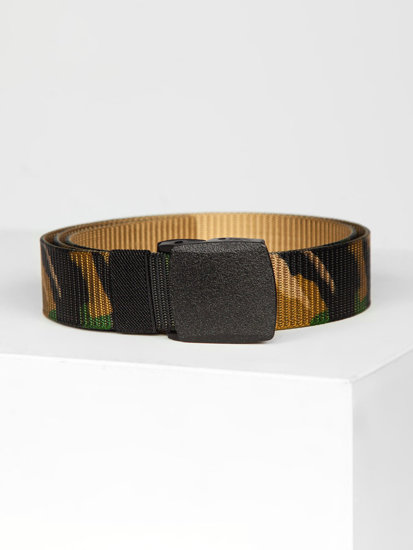 Men's Webbing Belt Camo-Brown Bolf 979