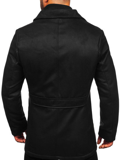 Men’s Winter Coat with Detachable Stand Up Collar Black Bolf M3137