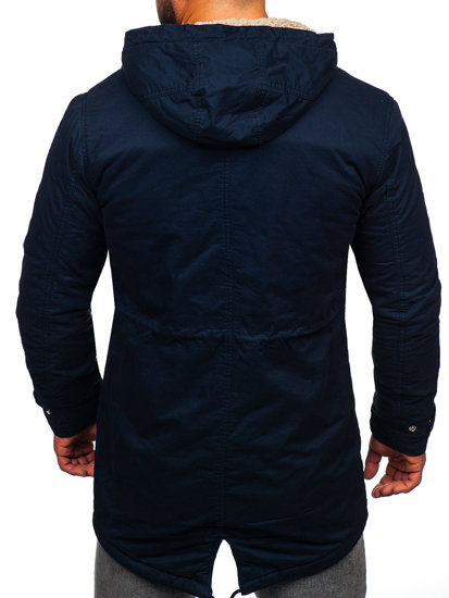 Men's Winter Cotton Parka Jacket Navy Blue Bolf EX838A